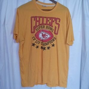 HOMAGE XL Yellow Chiefs Super Bowl Champions Shirt Vintage Retro Soft Football